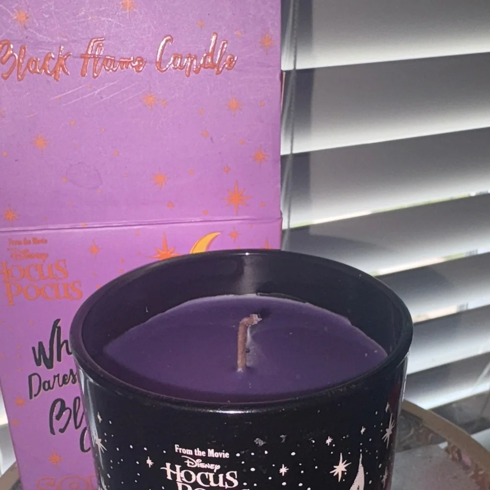 Disney Hocus Pocus Black Flame Candle - Purple and Gold